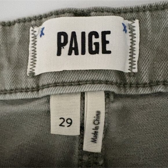 PAIGE Women's Jolie Twill Cargo Pants 29 in Vintage Ivy Green High-Rise Ankle - Picture 4 of 9